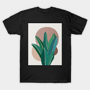 Tropical leaves, Botanical Mid century abstract art T-Shirt